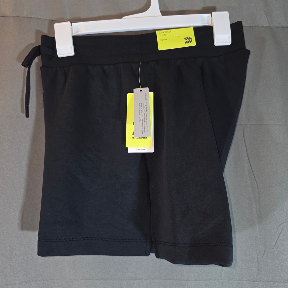 All in Motion Airy Sleek Shorts Womens Small Black High Rise Active 3.5 Inseam